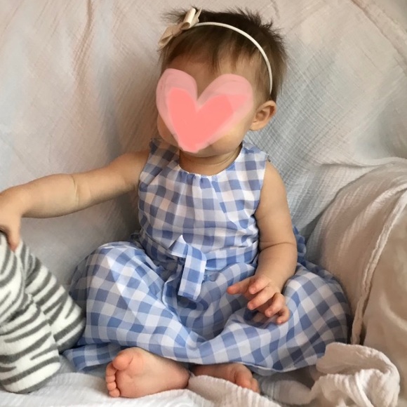 Carters light blue plaid dress size 6-9 Easter Birthday Wedding - Picture 5 of 5